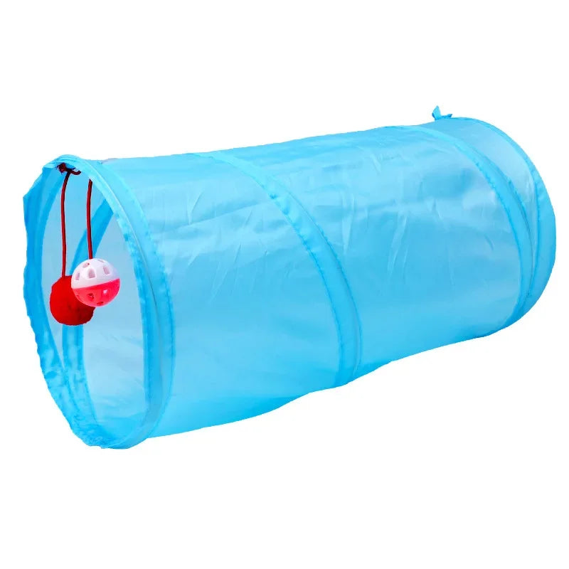 New Cat Tunnel Toy Funny Pet 2 Holes Play Tubes Balls Collapsible Crinkle Kitten Toys Puppy Ferrets Rabbit Play Dog Tunnel Tubes