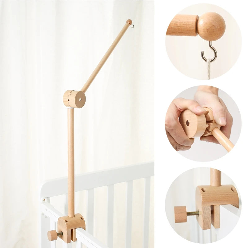 Bell Bracket Wooden Mobile Small Animals Toys Holder Bracket