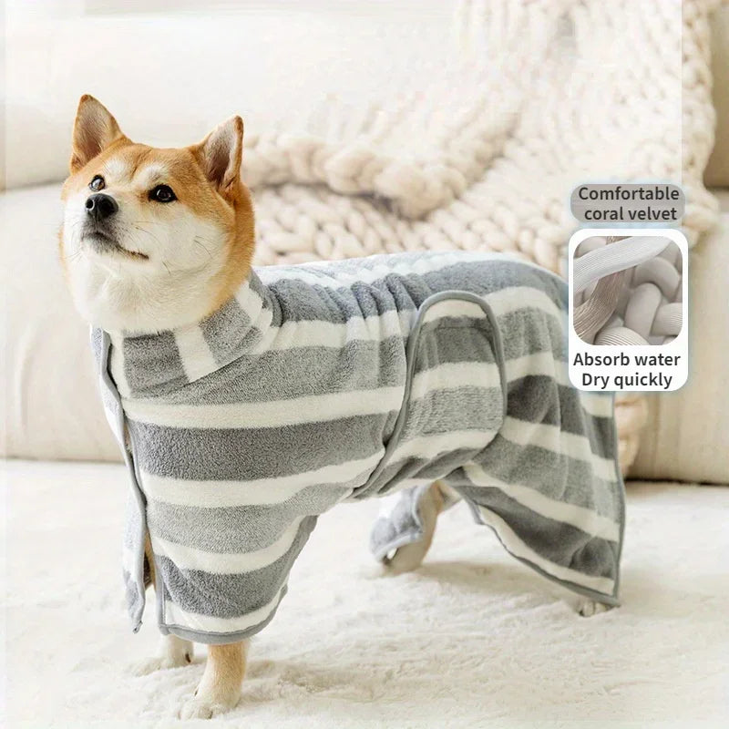 Quick-Dry Large Dog Bathrobe – Super Absorbent & Comfortable, Easy-Care Pet Towel for All Dog Breeds