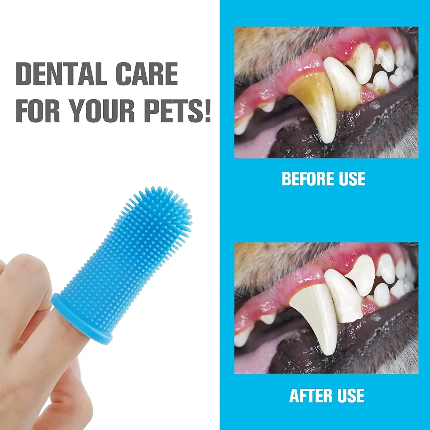 New Dog Super Soft Pet Finger Toothbrush Teeth , Cleaning Bad Breath Care, Nontoxic Silicone Tooth Brush Tool