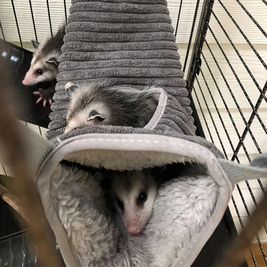 New Cozy Winter Hammock for Small Animals - Soft and Warm Sugar Glider Tube Swing Bed Nest - Rat, Ferret Toy Cage Accessories -