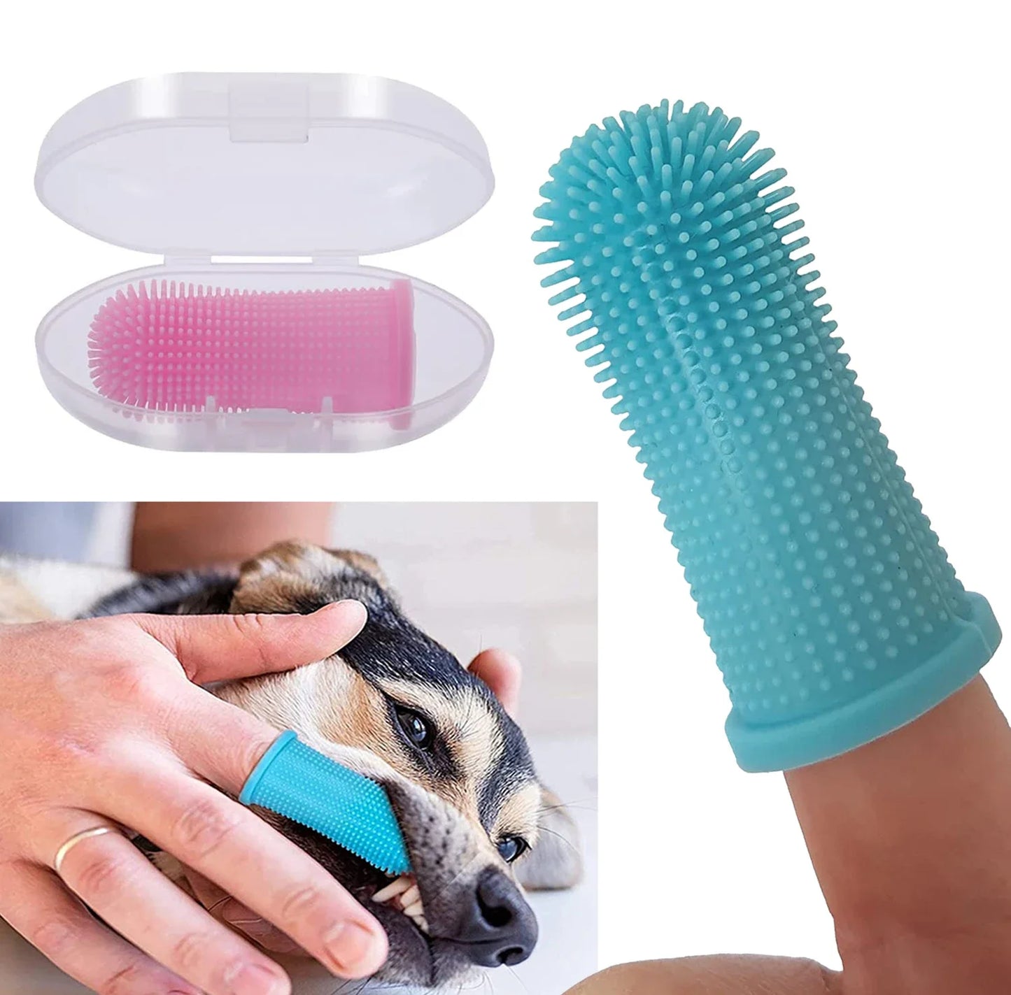 New Dog Super Soft Pet Finger Toothbrush Teeth , Cleaning Bad Breath Care, Nontoxic Silicone Tooth Brush Tool