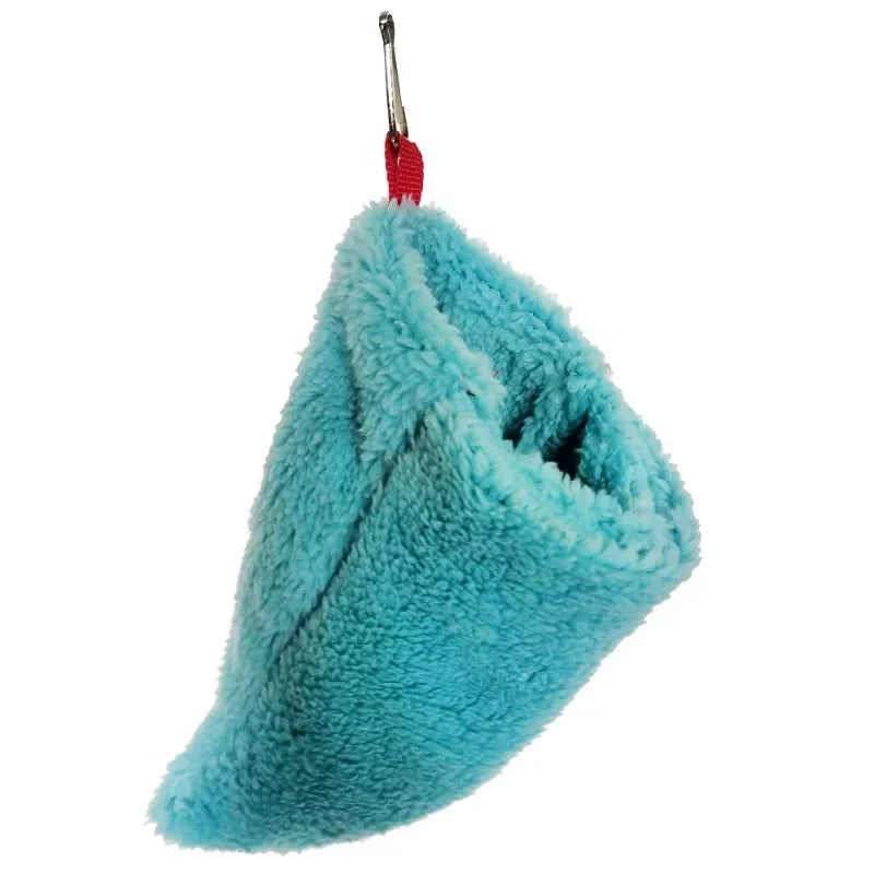 1pc Winter Warm Short Plush Bird Hamster Sugar Glider Hammock Baby Squirrel Hanging Sleeping Bag Bed Cage Small Pet Supply