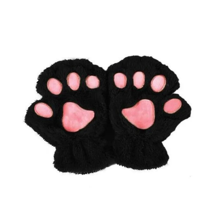 Cute Cat Claw Paw Plush Mittens