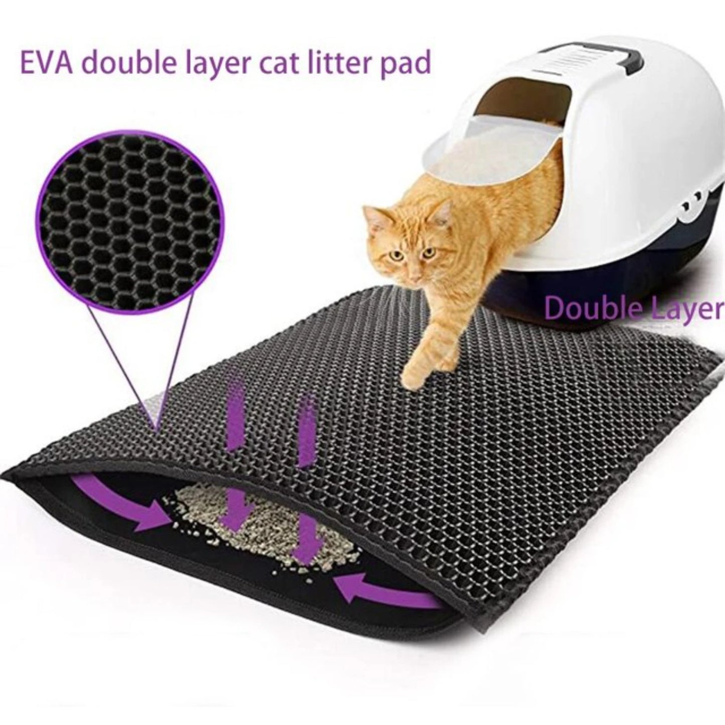 Premium Double Layer Cozy Cat Litter Mat - Enhance Your Furry Friend's Comfort and Hygiene - High-Quality Durable, Comfortable,