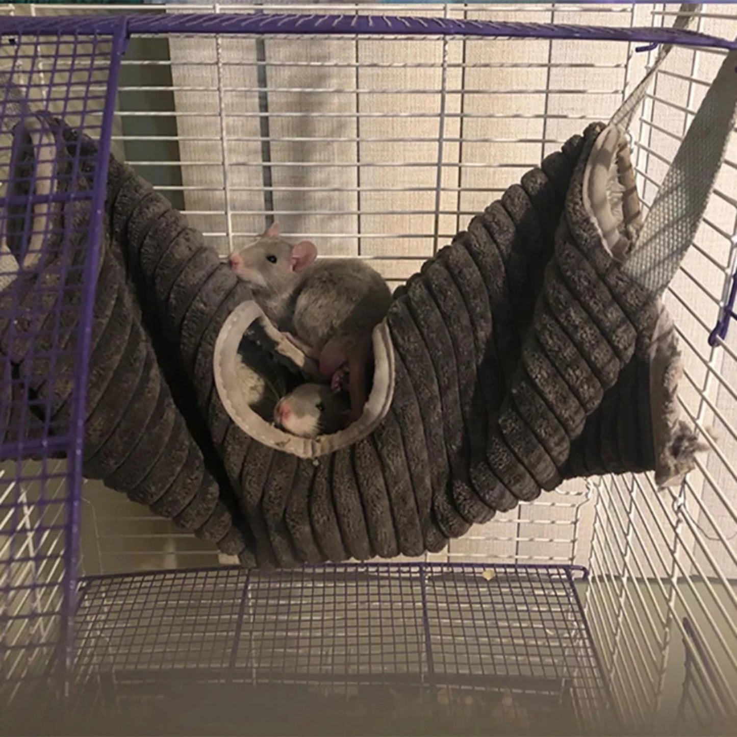 New Cozy Winter Hammock for Small Animals - Soft and Warm Sugar Glider Tube Swing Bed Nest - Rat, Ferret Toy Cage Accessories -